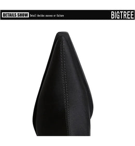 BIGTREE Shoes Women Sexy Over The Knee Boots Pointed Top Stretch Boots Thick Heel High Boots Black Long Boots Autumn Winter Shoe