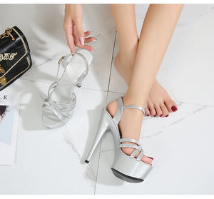 Shoes Women Stiletto sandals Striptease Walking Show Sandals Model high-heeled Shoes Sandals Platform Wedding Shoes Female New