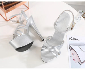 Shoes Women Stiletto sandals Striptease Walking Show Sandals Model high-heeled Shoes Sandals Platform Wedding Shoes Female New