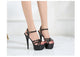 Shoes Women Stiletto sandals Striptease Walking Show Sandals Model high-heeled Shoes Sandals Platform Wedding Shoes Female New