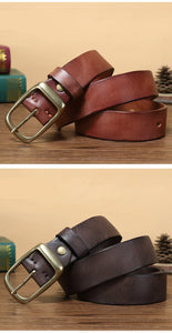 3.3CM Fashion Men High Quality Genuine Leather Belt Luxury Designer Belts Men New Copper Buckle Strap Male Jeans For Man Cowboy