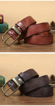 3.3CM Fashion Men High Quality Genuine Leather Belt Luxury Designer Belts Men New Copper Buckle Strap Male Jeans For Man Cowboy