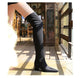 BIGTREE Shoes Women Sexy Over The Knee Boots Pointed Top Stretch Boots Thick Heel High Boots Black Long Boots Autumn Winter Shoe
