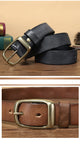 3.3CM Fashion Men High Quality Genuine Leather Belt Luxury Designer Belts Men New Copper Buckle Strap Male Jeans For Man Cowboy