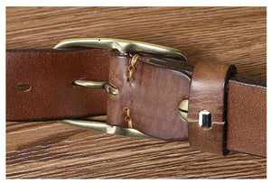 3.3CM Fashion Men High Quality Genuine Leather Belt Luxury Designer Belts Men New Copper Buckle Strap Male Jeans For Man Cowboy