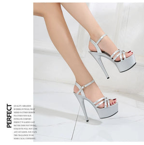 Shoes Women Stiletto sandals Striptease Walking Show Sandals Model high-heeled Shoes Sandals Platform Wedding Shoes Female New