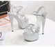 Shoes Women Stiletto sandals Striptease Walking Show Sandals Model high-heeled Shoes Sandals Platform Wedding Shoes Female New