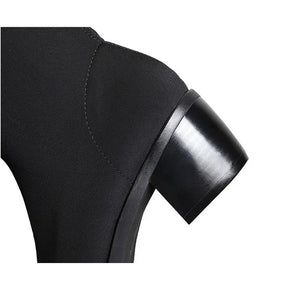 BIGTREE Shoes Women Sexy Over The Knee Boots Pointed Top Stretch Boots Thick Heel High Boots Black Long Boots Autumn Winter Shoe