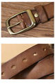 3.3CM Fashion Men High Quality Genuine Leather Belt Luxury Designer Belts Men New Copper Buckle Strap Male Jeans For Man Cowboy