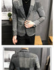 Mens Woolen Jacket 2023 Autumn Winter Fleece Warm Plaid Woolen Coat Streetwear Casual Slim Fit Jacket Coat Fashion Men Clothing