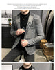 Mens Woolen Jacket 2023 Autumn Winter Fleece Warm Plaid Woolen Coat Streetwear Casual Slim Fit Jacket Coat Fashion Men Clothing
