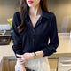 New Spring satin shirts solid color office ladies shirts fashion Women Blouses Long Sleeve Tops Blusas Mujer