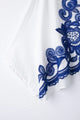 HH Women's 2-piece Set Of Blue Embroidered Single-breasted Loose Shirt + Chic High-waisted Loose Pleated Street Skirt Suit
