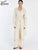 Oymimi Elegant Apricot Print Sets For Women 2 Pieces Fashion Long Sleeve Pockets Lace-Up Button Robe And Drawstring Pants Sets