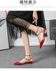 Summer high-heeled women's sandals Fashion brand design pointed rivet red casual shoes Large size 41-43