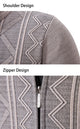 Thickened jacket men's autumn and winter warm trend line stand collar knitted cardigan sweater coat