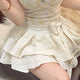 Spicy Girl Sle Lace Me Splice Bal Top Bla Slimming Cake Skirt Set Women's Faion Spring Collection Two-Piece Suit