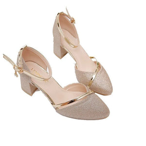 Fashion Spring and Summer Black High-heeled Shoes Women's High-quality Silver Wedding High-heeled Shoes Women's Gold Party Pump