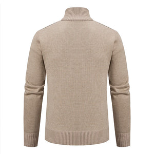 Thickened jacket men's autumn and winter warm trend line stand collar knitted cardigan sweater coat