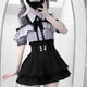 3-Color Sweet Gothic Lolita Coord Set, Off Shoulder Lace Blouse & High Waist Skirt, Kawaii Japanese Style Two Piece Outfit S-XL