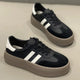 Spring and Autumn Fashion Thick-Soled Casual Shoes, Sports Sneakers, Genuine Leather Retro Soft-Soled Single Shoes 2025