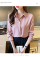 New Spring satin shirts solid color office ladies shirts fashion Women Blouses Long Sleeve Tops Blusas Mujer