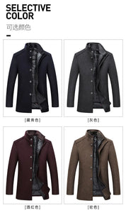 2025 winter new style high quality wool trench coat men,men's wool jackets,men fashion warm wool coat,plus-size M-XXXL