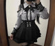 3-Color Sweet Gothic Lolita Coord Set, Off Shoulder Lace Blouse & High Waist Skirt, Kawaii Japanese Style Two Piece Outfit S-XL