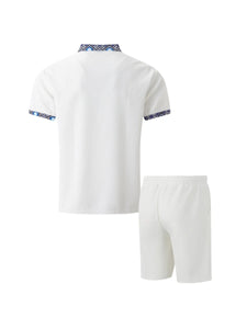 Summer Men Sports Polo Suit Short Sleeve Stylish Zipper Polo Shirt And Shorts Set Men Casual Streetwear 2-pie Leisure Sports Set