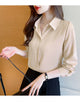 New Spring satin shirts solid color office ladies shirts fashion Women Blouses Long Sleeve Tops Blusas Mujer