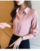 New Spring satin shirts solid color office ladies shirts fashion Women Blouses Long Sleeve Tops Blusas Mujer