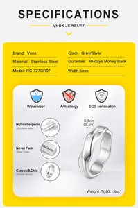 Vnox 2025 New Mobius Ring for Men Boys, Oxidized Twisted Stainless Steel Finger Band,Retro Endless Love Anniversary Gift for Him