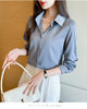 New Spring satin shirts solid color office ladies shirts fashion Women Blouses Long Sleeve Tops Blusas Mujer