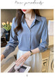 New Spring satin shirts solid color office ladies shirts fashion Women Blouses Long Sleeve Tops Blusas Mujer