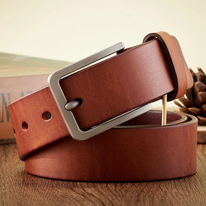 3.8CM Real Genuine Leather For Men High Quality Cowskin Casual Jeans Belts Business Cowboy Waistband Male Fashion Designer Belt