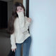 Women's Clothing Off Shoulder Sweet Sweaters Autumn/Winter Sexy Unique Tops Lady Elegant Crew Neck Knitted All-match Pullovers