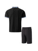Summer Men Sports Polo Suit Short Sleeve Stylish Zipper Polo Shirt And Shorts Set Men Casual Streetwear 2-pie Leisure Sports Set