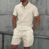 Summer Men Sports Polo Suit Short Sleeve Stylish Zipper Polo Shirt And Shorts Set Men Casual Streetwear 2-pie Leisure Sports Set