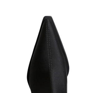 BIGTREE Shoes Women Sexy Over The Knee Boots Pointed Top Stretch Boots Thick Heel High Boots Black Long Boots Autumn Winter Shoe