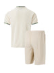 Summer Men Sports Polo Suit Short Sleeve Stylish Zipper Polo Shirt And Shorts Set Men Casual Streetwear 2-pie Leisure Sports Set