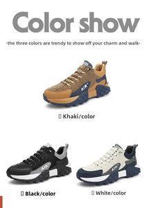 Men's Comfortable Running Shoes Dad Sneakers Thick Sole Breathable Low Cut Spring Autumn Season Sporty Casual Shoes