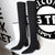 BIGTREE Shoes Women Sexy Over The Knee Boots Pointed Top Stretch Boots Thick Heel High Boots Black Long Boots Autumn Winter Shoe