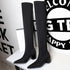 BIGTREE Shoes Women Sexy Over The Knee Boots Pointed Top Stretch Boots Thick Heel High Boots Black Long Boots Autumn Winter Shoe