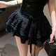 Spicy Girl Sle Lace Me Splice Bal Top Bla Slimming Cake Skirt Set Women's Faion Spring Collection Two-Piece Suit