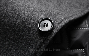 Autumn/Winter Woolen Coat British Style Solid Mid-Length Men Wool Woolen Jacket Men Coat Business Overcoat Male
