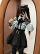 3-Color Sweet Gothic Lolita Coord Set, Off Shoulder Lace Blouse & High Waist Skirt, Kawaii Japanese Style Two Piece Outfit S-XL