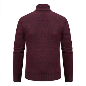 Thickened jacket men's autumn and winter warm trend line stand collar knitted cardigan sweater coat