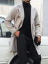 Fall/winter men's and women's solid color double breasted woolen coat with belt and collar, business casual long sleeved jacket,