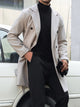 Fall/winter men's and women's solid color double breasted woolen coat with belt and collar, business casual long sleeved jacket,