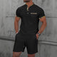 Summer Men Sports Polo Suit Short Sleeve Stylish Zipper Polo Shirt And Shorts Set Men Casual Streetwear 2-pie Leisure Sports Set